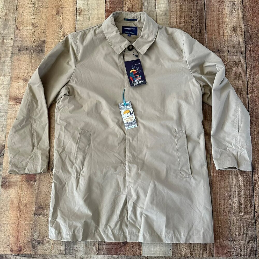 Harry Brown London Showerproof Khaki Trench Coat XL